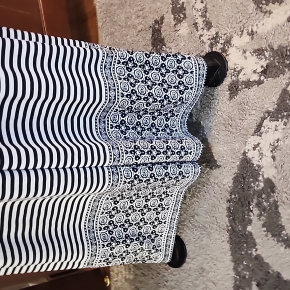 TALBOTS Maxi Striped Dress - Black & White Size Large Petite - Picture 3 of 6